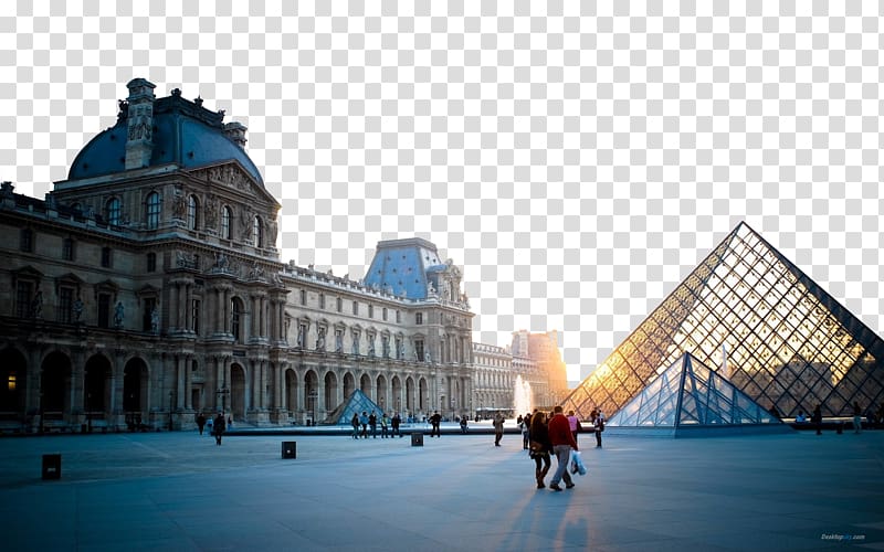 Louvre Museum, Paris, Musxe9e du Louvre Eiffel Tower Louvre Pyramid Museum , France Louvre Landscape eight transparent background PNG clipart