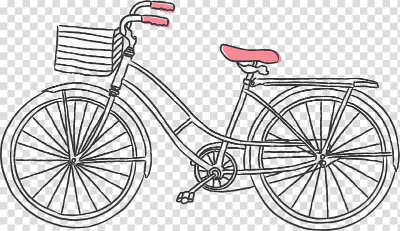 Bicycle Drawing , Decorative pattern of line bicycle transparent background PNG clipart