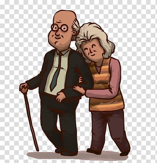 Old age, Happy old couple transparent background PNG clipart