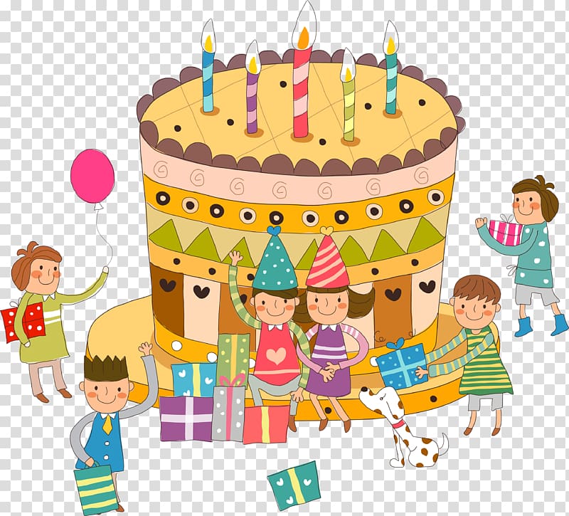 Birthday cake Cartoon , childrens day transparent background PNG clipart