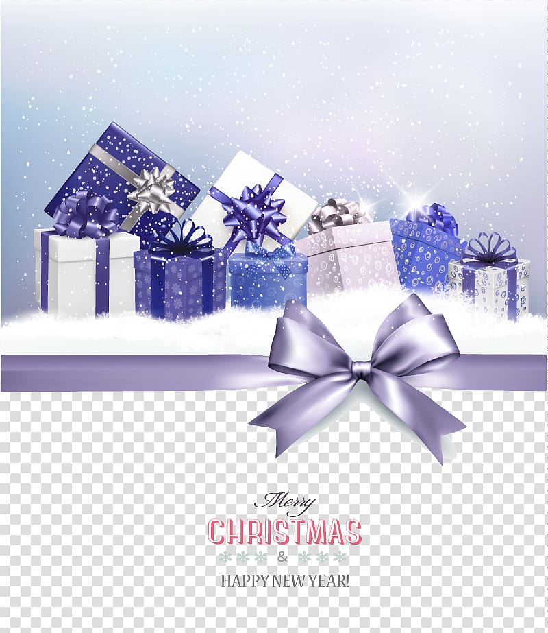 Christmas gift Christmas gift Santa Claus, Beautiful purple gift box Christmas card transparent background PNG clipart