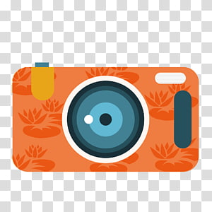 Digital Cameras, orange camera transparent background PNG clipart thumbnail