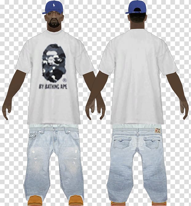 T-shirt Big Smoke Grand Theft Auto: San Andreas San Andreas Multiplayer A Bathing Ape, T-shirt transparent background PNG clipart