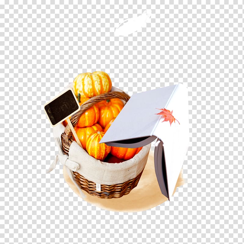 Autumn Fundal Poster, Pumpkin basket transparent background PNG clipart