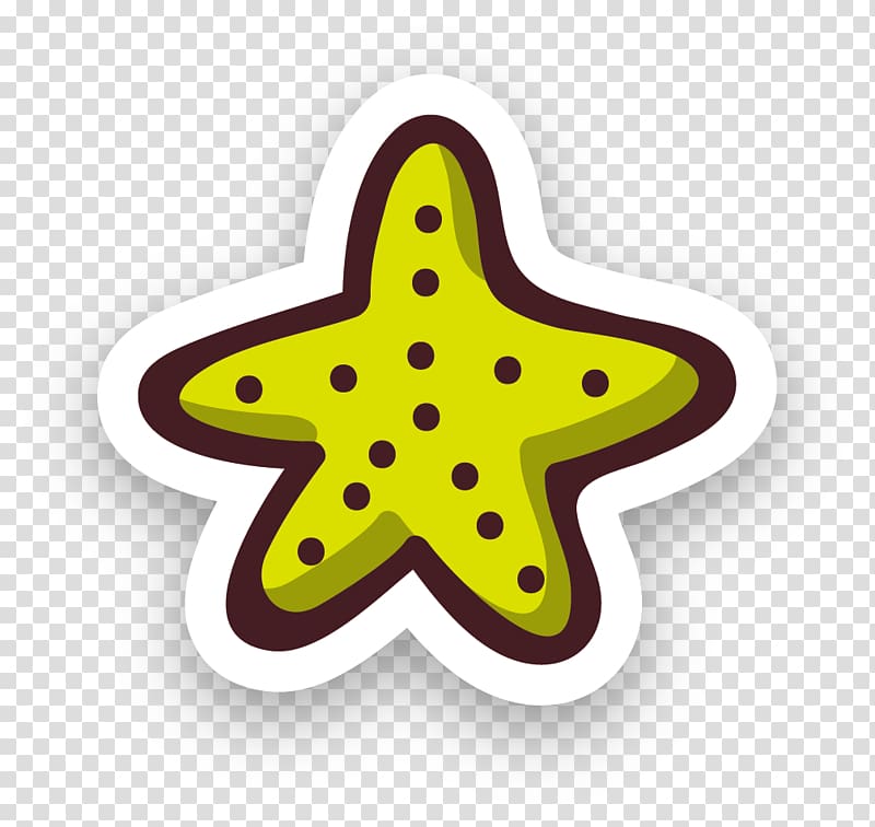Starfish Yellow Cartoon, Creative cartoon starfish transparent background PNG clipart