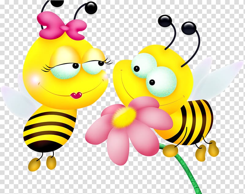 Bumblebee Border Flowers , Cartoon bee transparent background PNG clipart