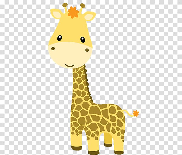 brown giraffe illustration, Baby Jungle Animals Baby Zoo Animals , Giraffe Solo transparent background PNG clipart