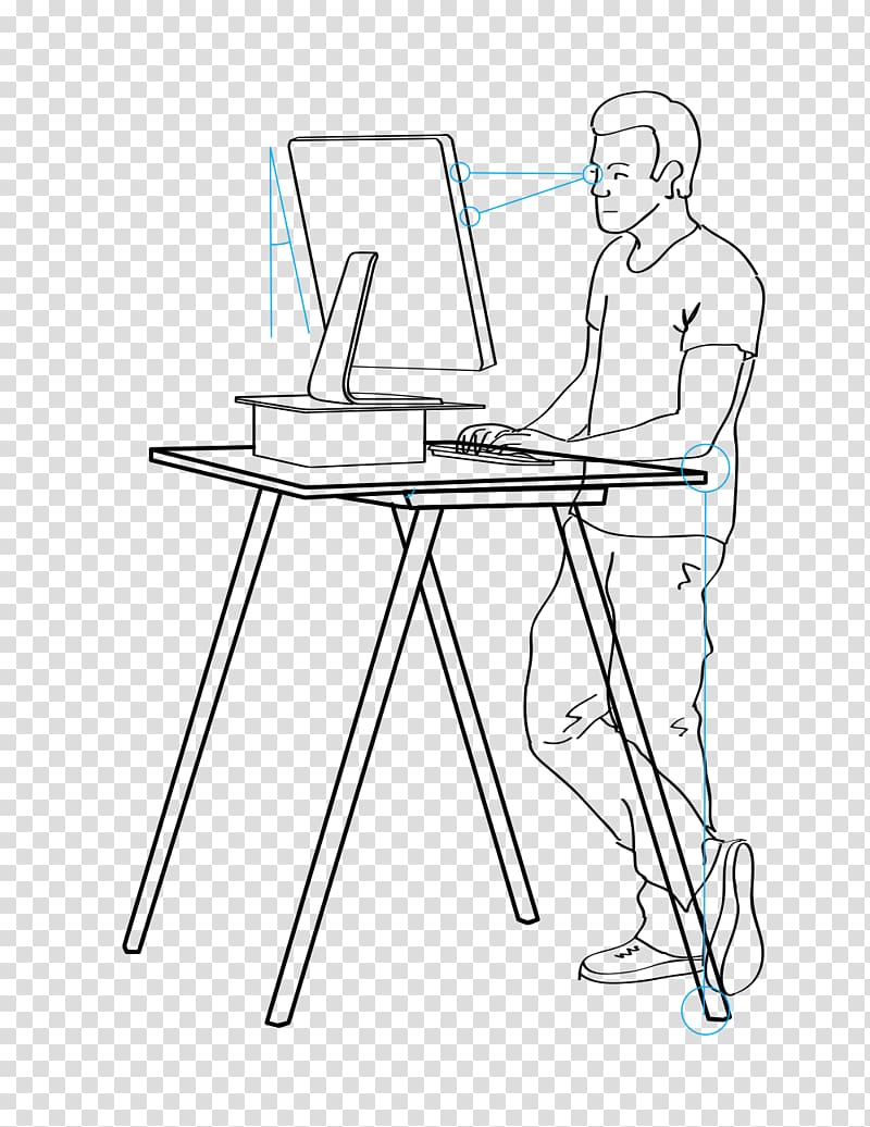 Standing desk Sit-stand desk Sitting, others transparent background PNG clipart
