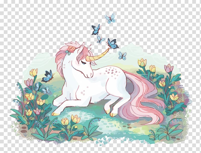 unicorn with butterflies illustration, Unicorn Illustration, Unique Unicorn transparent background PNG clipart