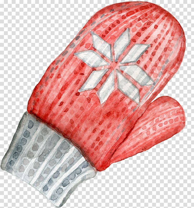 Glove Snow Winter, Red Snow gloves transparent background PNG clipart