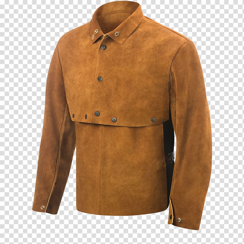 Leather jacket Sleeve Welding Cape Bib, cowhide transparent background PNG clipart