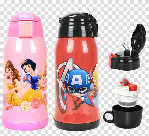 Plastic bottle Vacuum flask Child Cup, Disney Children\'s mug transparent background PNG clipart
