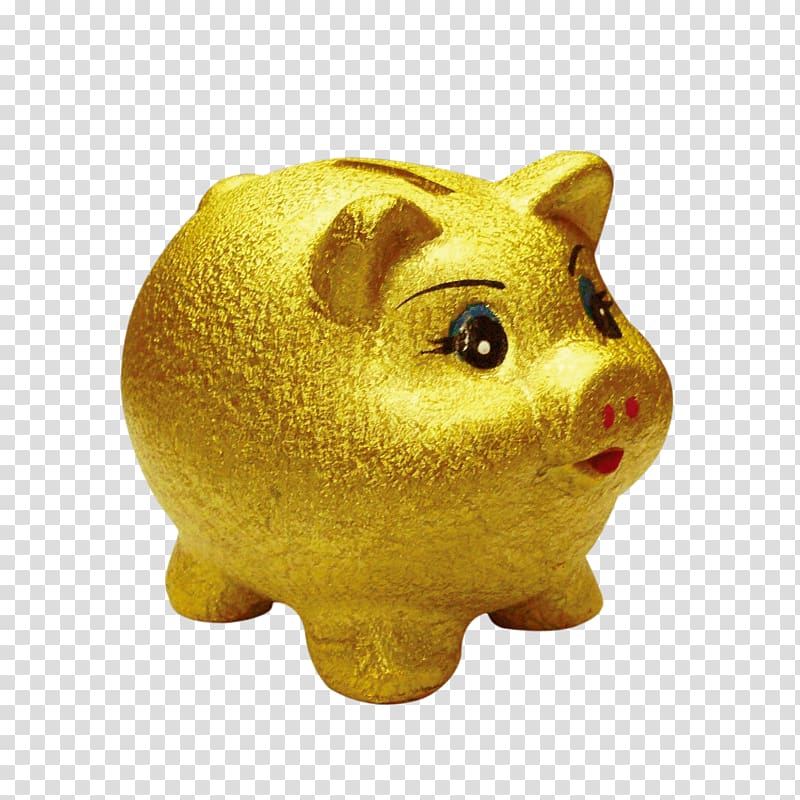 Icon, Golden Pig transparent background PNG clipart