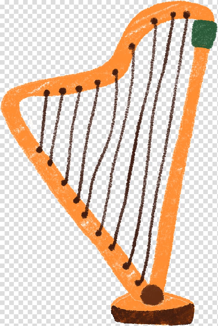 Harp Musical instrument , Painted harp transparent background PNG clipart