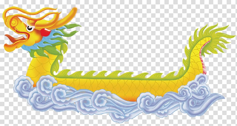 Zongzi Cartoon Dragon boat Bateau-dragon, Cartoon dragon boat transparent background PNG clipart