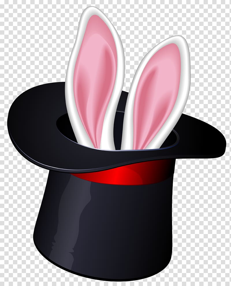 black magician's hat with rabbit illustration, Magic Hat-trick Wand , Magic Tophat transparent background PNG clipart