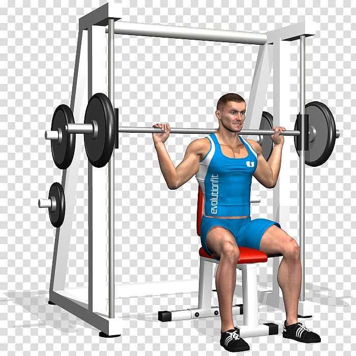 Overhead press Barbell Powerlifting Shoulder Squat, Smith Machine transparent background PNG clipart