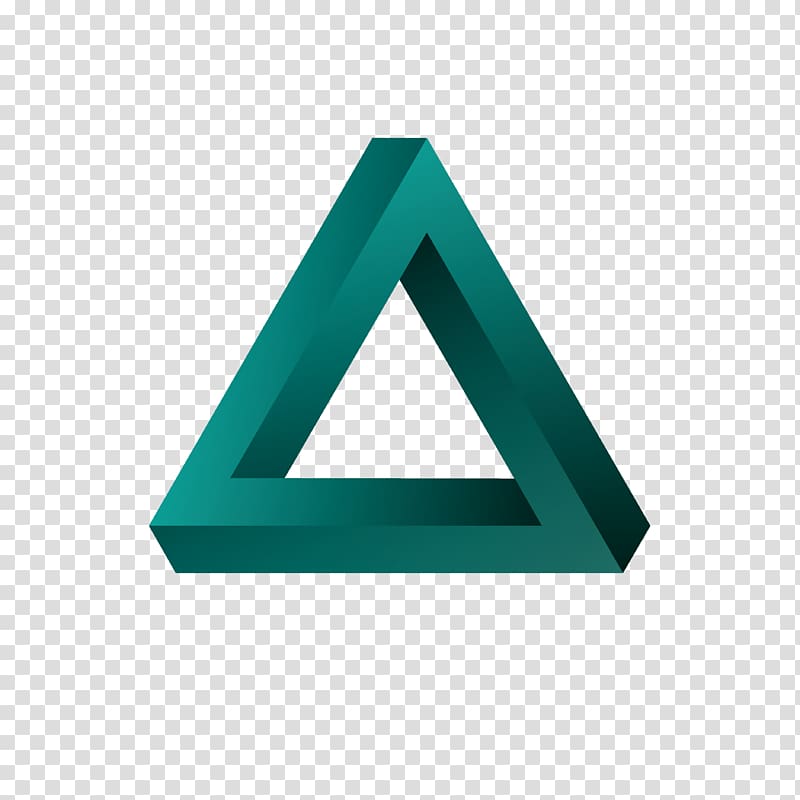 green triangular logo, Penrose triangle Amazon.com Icon, Impossible triangle space transparent background PNG clipart