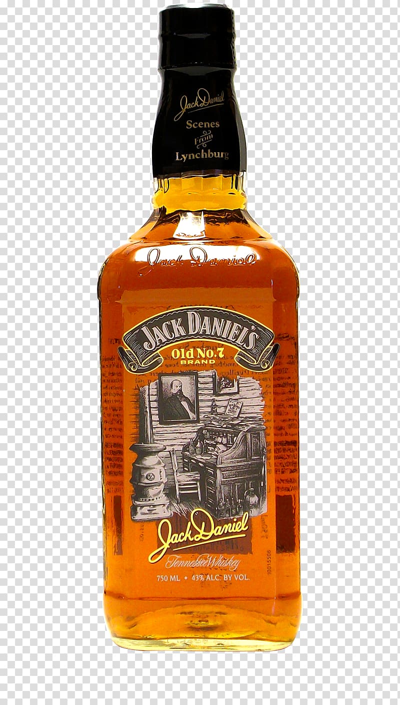 Tennessee whiskey Scotch whisky Liqueur Jack Daniel's Distillery, bottle transparent background PNG clipart