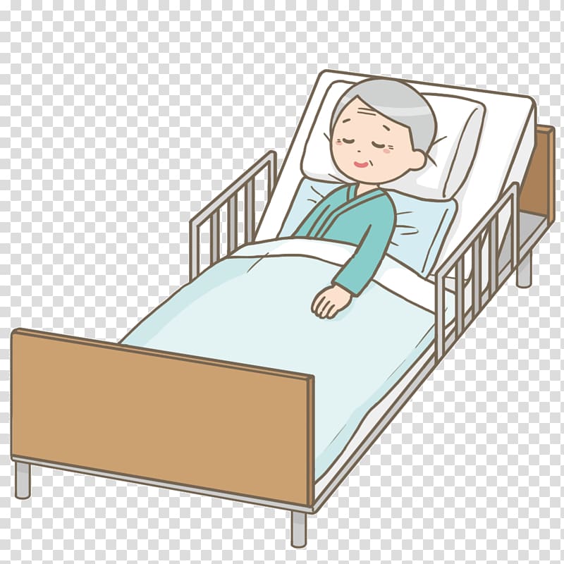 Bedridden Old age Patient, bed transparent background PNG clipart