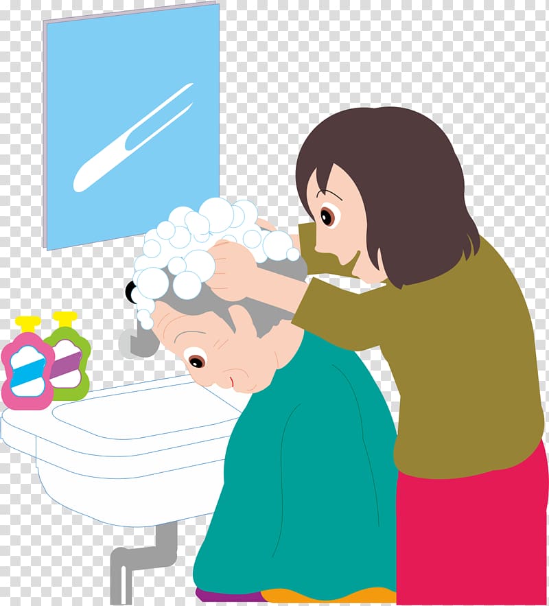 Cartoon Capelli Shampoo, To the elderly shampoo transparent background PNG clipart