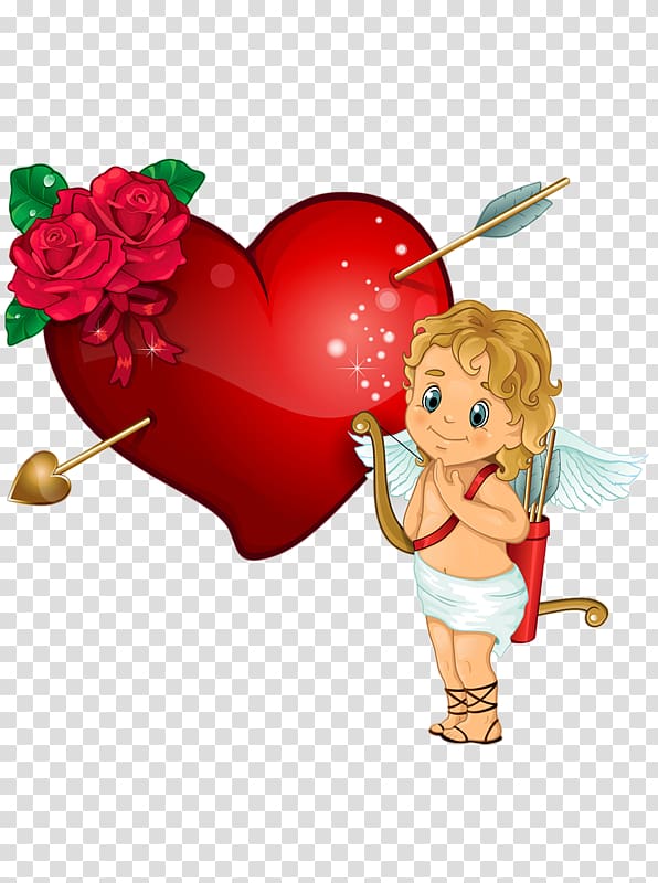 Cupid and Psyche Heart , Cartoon Cupid Angel transparent background PNG clipart