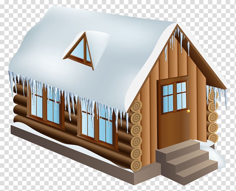 illustration of house, Snow House Winter , Winter Cabin House transparent background PNG clipart