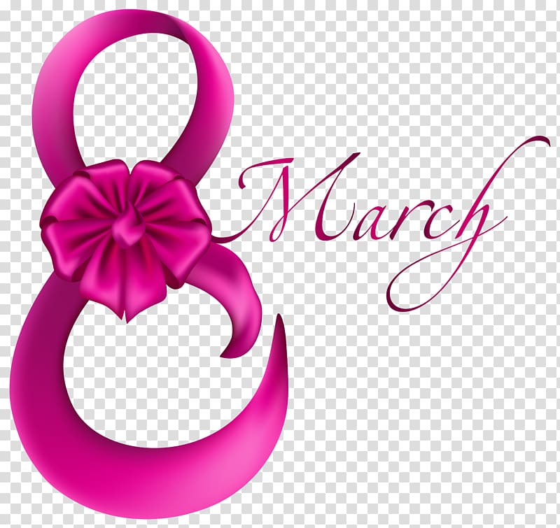 pink ribbon, March 8 , March 8 Pink with Bow transparent background PNG clipart