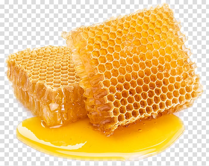 Honeycomb Bee Comb honey Sugar, pure natural transparent background PNG clipart