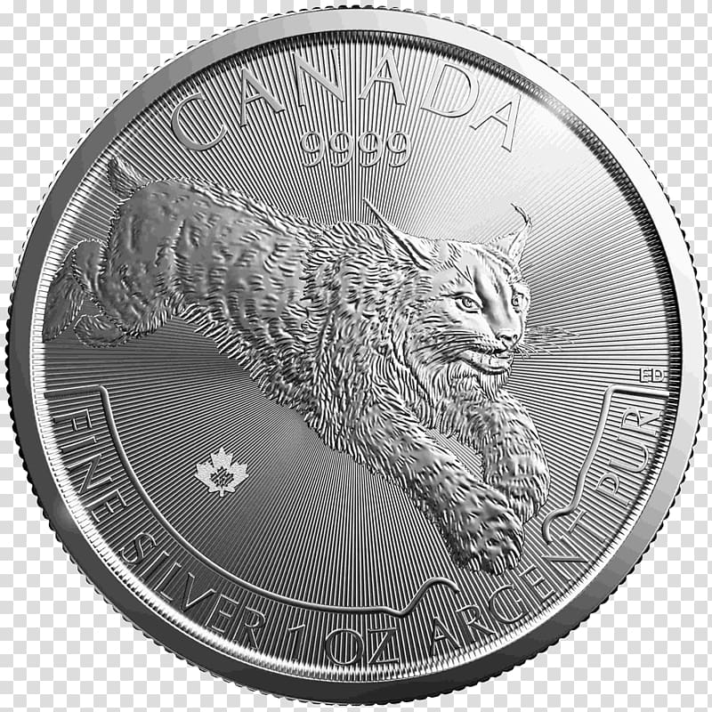 Lynx Canada Silver coin Bullion, metal coins transparent background PNG clipart