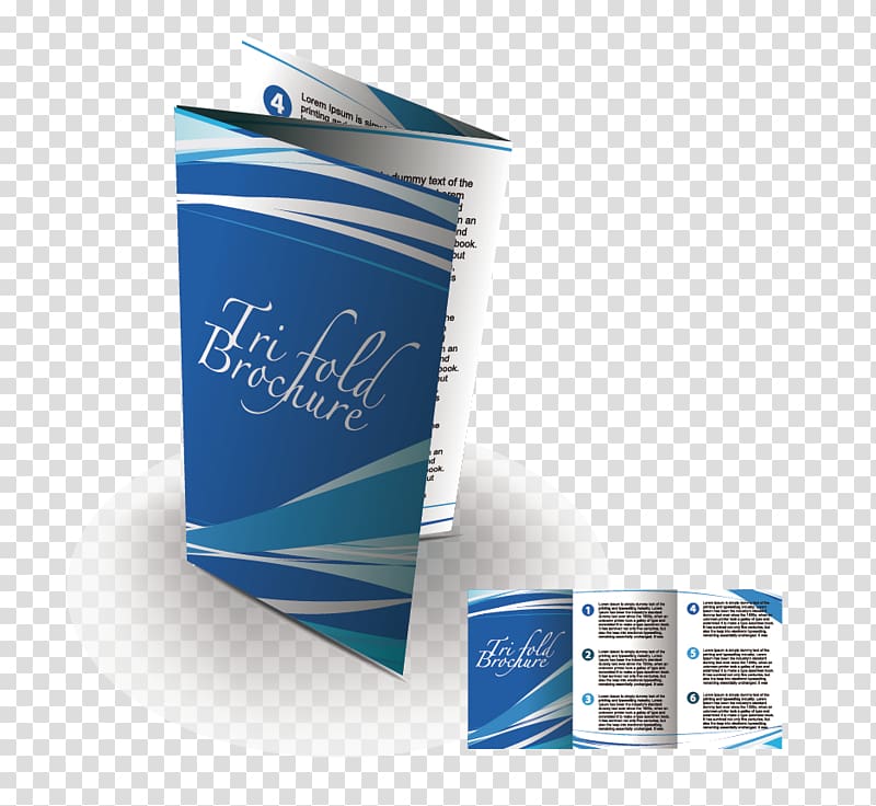 Paper Printer Printing Advertising Visiting card, Blue Business trifold transparent background PNG clipart