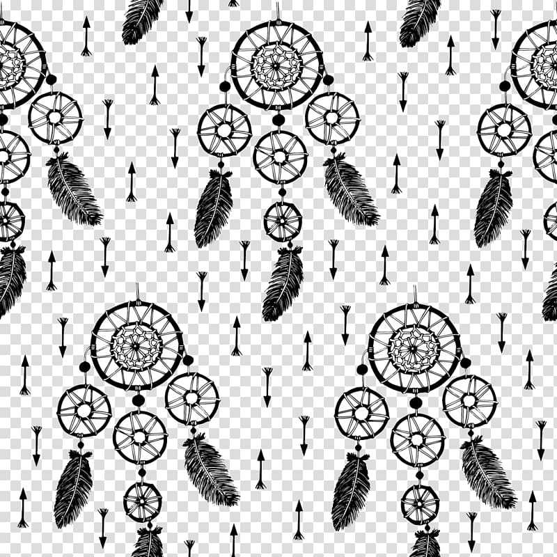 several white-and-black dreamcatchers illustration, Dreamcatcher Pattern, Dreamcatcher transparent background PNG clipart