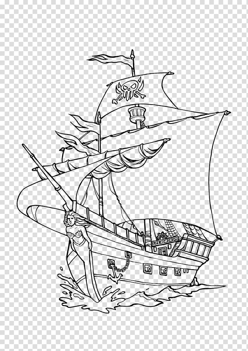 Piracy Ausmalbild Coloring book Privateer Line art, textile transparent background PNG clipart