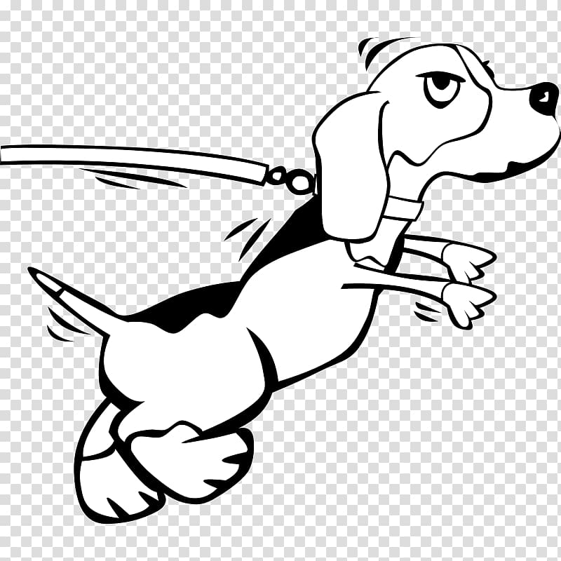 Beagle Puppy Leash , Cartoon White Dog transparent background PNG clipart