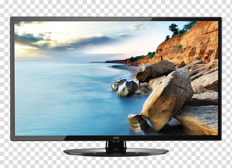 LED-backlit LCD AOC International Television set 1080p, led tv transparent background PNG clipart