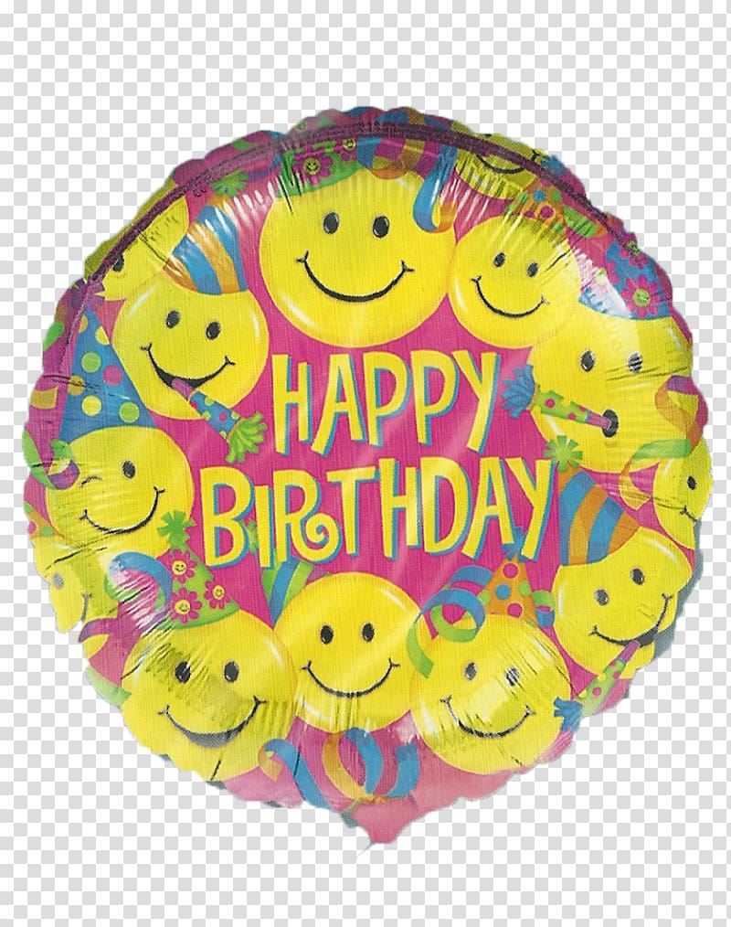 Mylar balloon Birthday Smiley BoPET, balloon transparent background PNG clipart