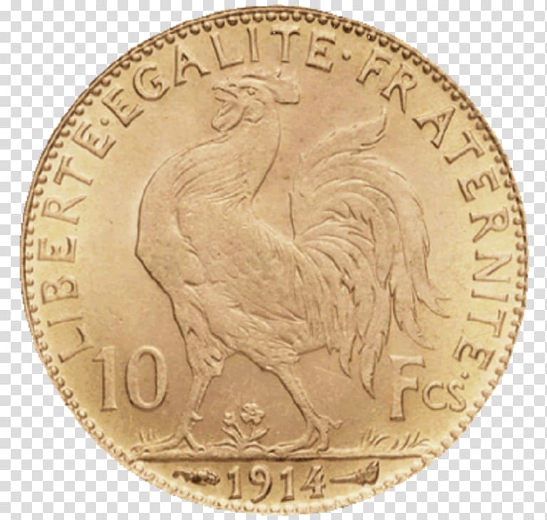 Gold coin Gold coin Napoléon Gold franc, Coin transparent background PNG clipart