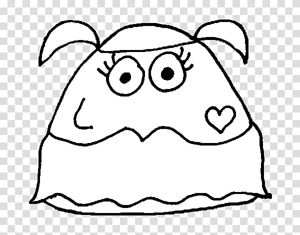 Pou Drawing Painting Black and white, painting transparent background PNG clipart