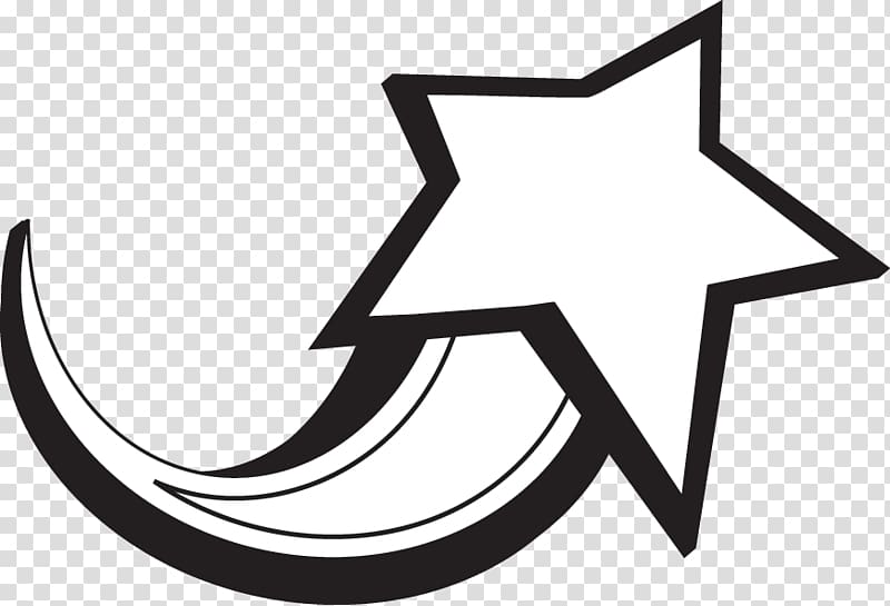 white and black star illustration, Black and White Shooting Star transparent background PNG clipart