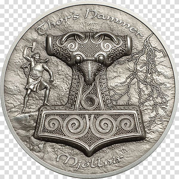 Thor Mjölnir Lituus Augur Coin, Thor transparent background PNG clipart