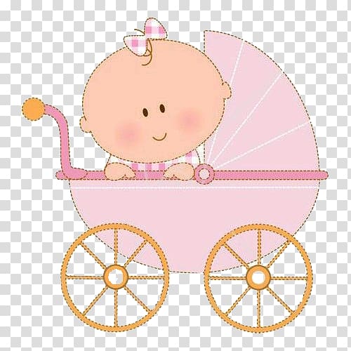 baby on stroller , Infant Girl , The baby in the car transparent background PNG clipart