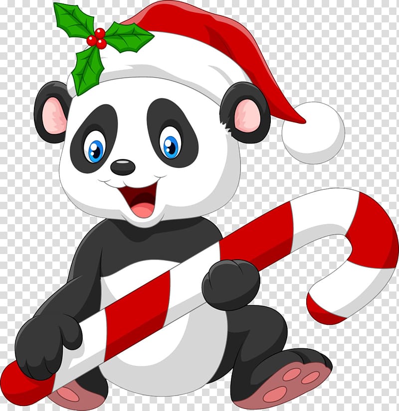 panda christmas transparent background PNG clipart