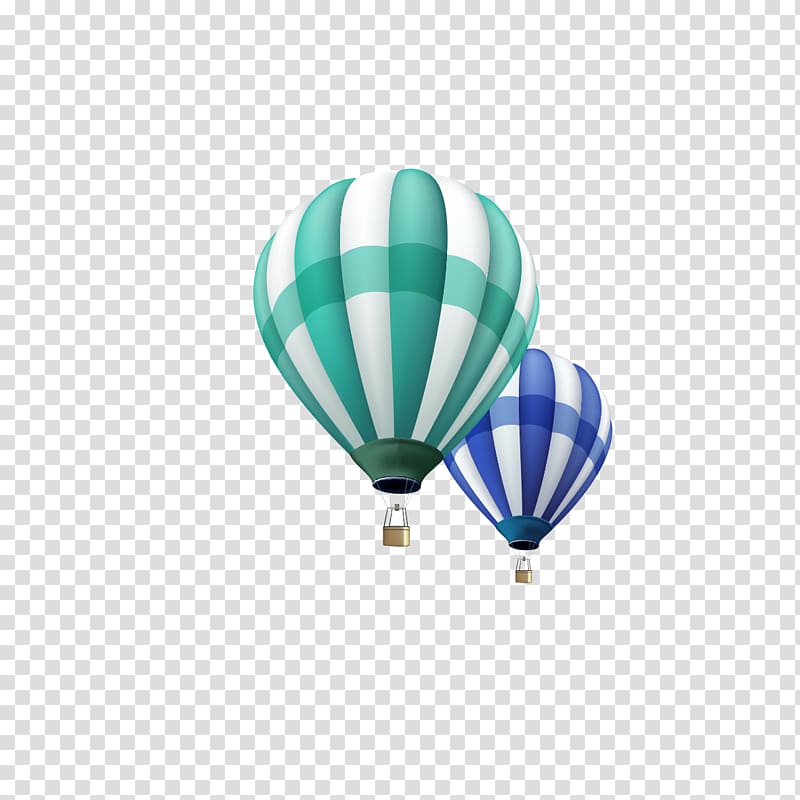 two blue, white, and green hot air balloons illustrations, Hot Air Balloon Creative transparent background PNG clipart