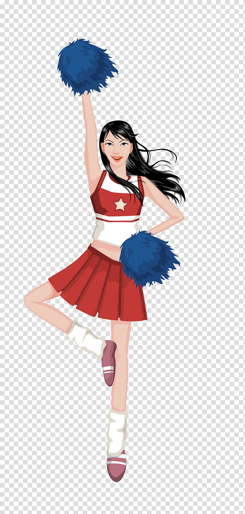 Cartoon Cheerleader Illustration, Cheerleaders transparent background PNG clipart