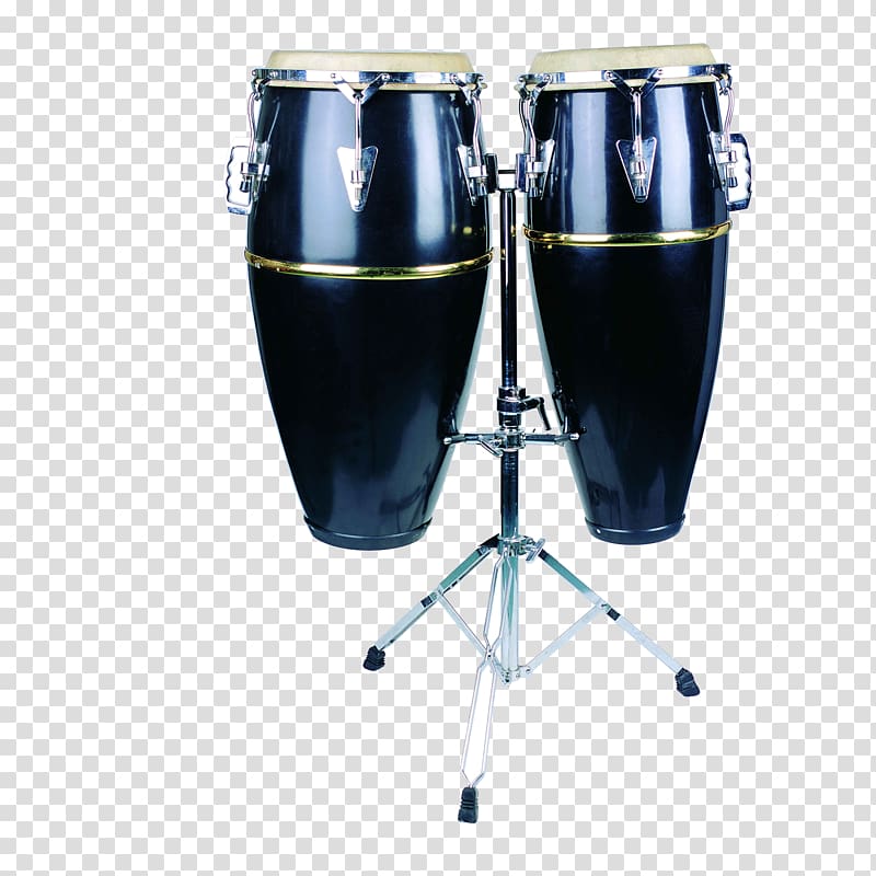 two black kango drums with gray stand, Tom-tom drum Musical instrument Percussion Drums, Drums transparent background PNG clipart