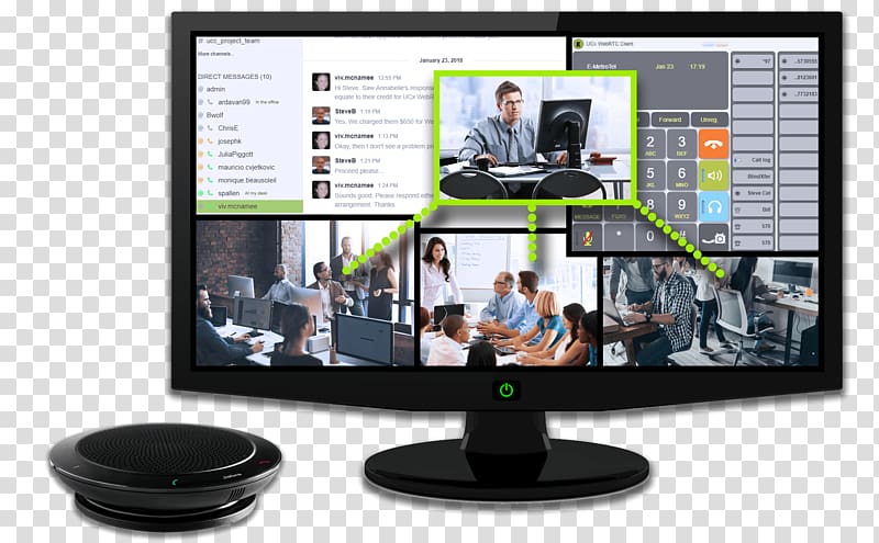 Computer Monitors Call Centre IP PBX Video Business telephone system, speakerphone transparent background PNG clipart