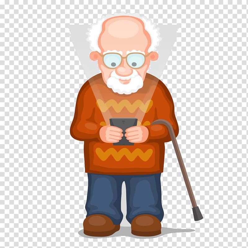 Old age Mobile phone , Honor elders old man transparent background PNG clipart