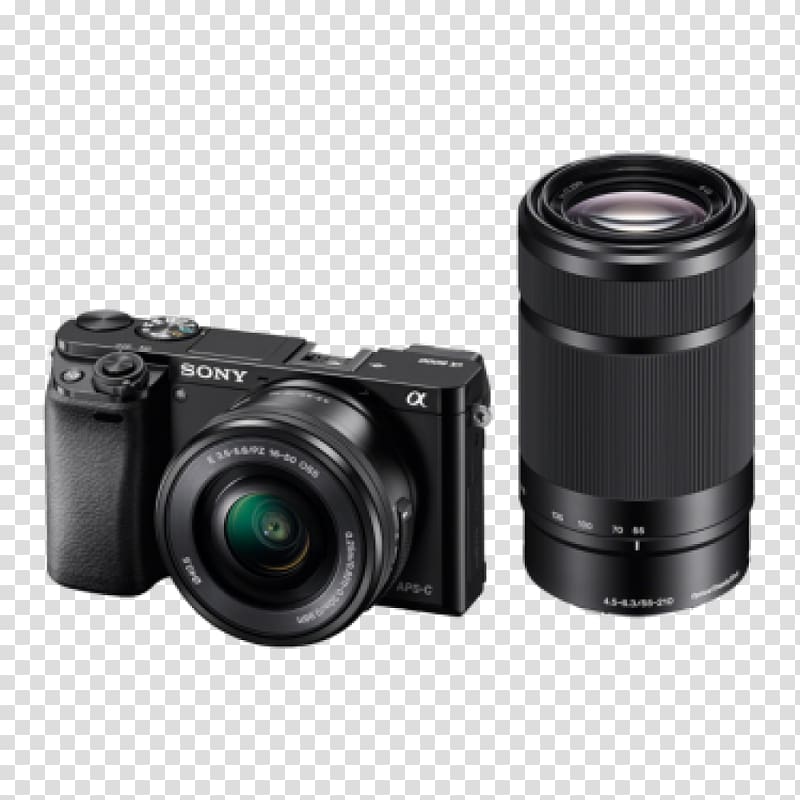 Sony α6000 Mirrorless interchangeable-lens camera Sony E PZ 16-50mm f/3.5-5.6 OSS 索尼, Camera transparent background PNG clipart