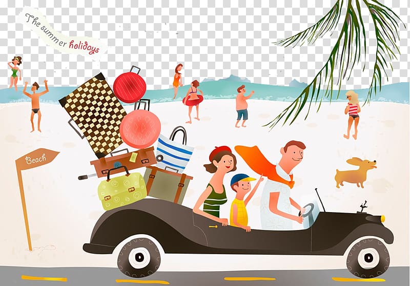 Cartoon Travel Getty Drawing Illustration, Family to travel transparent background PNG clipart