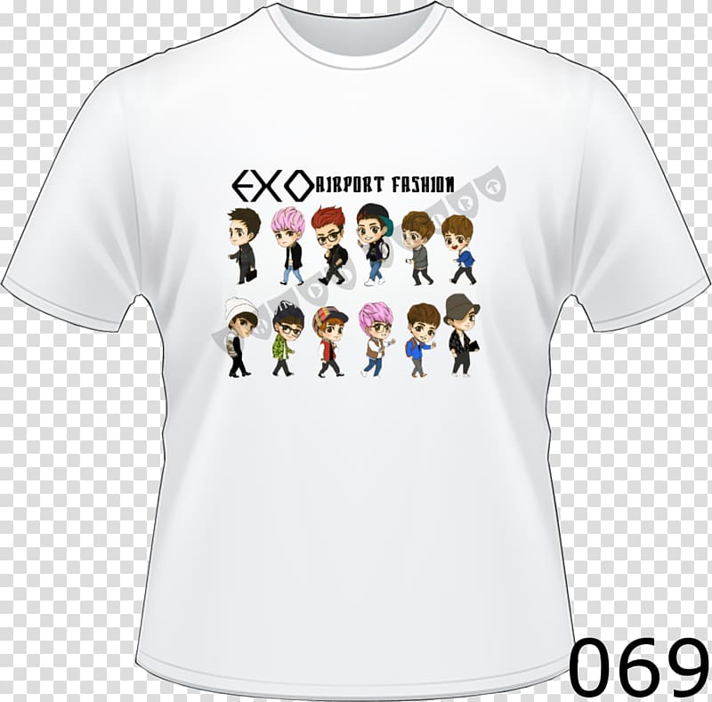 T-shirt Flightless bird Sleeve Bluza, Exo Chibi transparent background PNG clipart